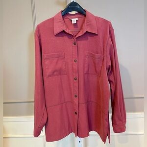 Alfred Dunner 90s vintage shacket mauve 18 crocodile animal print button down